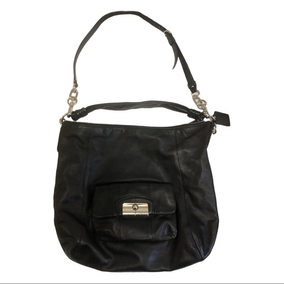 Coach Handbags - Coach Kristen Large Leather Hobo Bag in Black